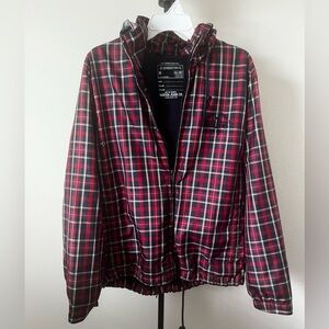 Nautica Plaid Hooded Jacket Size M